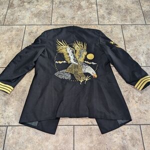 Gail Dauer Embellished Vintage 70s Military Dress Coat